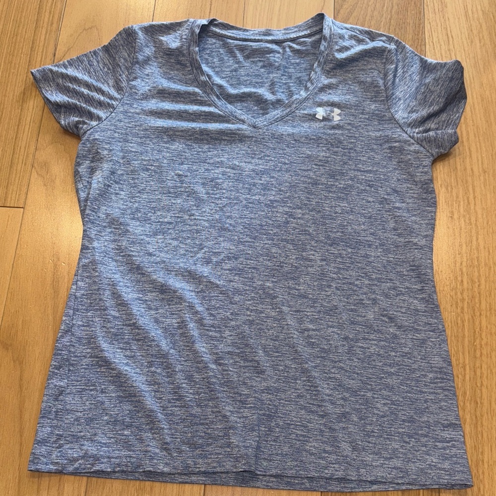 Under Armour Women's Heather Navy V-Neck Performance Tee